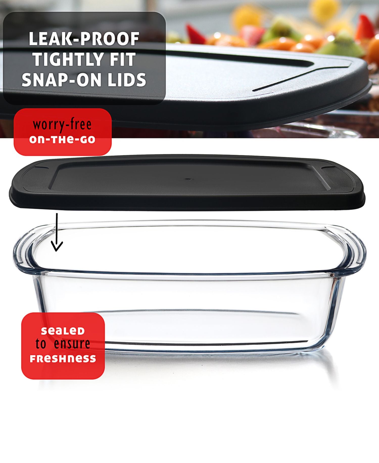Airtight 6-Pc. Rectangular Bread Loaf Containers Set